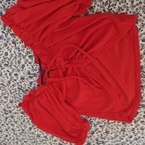Red Crop top
